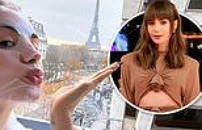 Lily Collins blows a kiss to the Eiffel Tower on her last day of doing press in ... trends now
