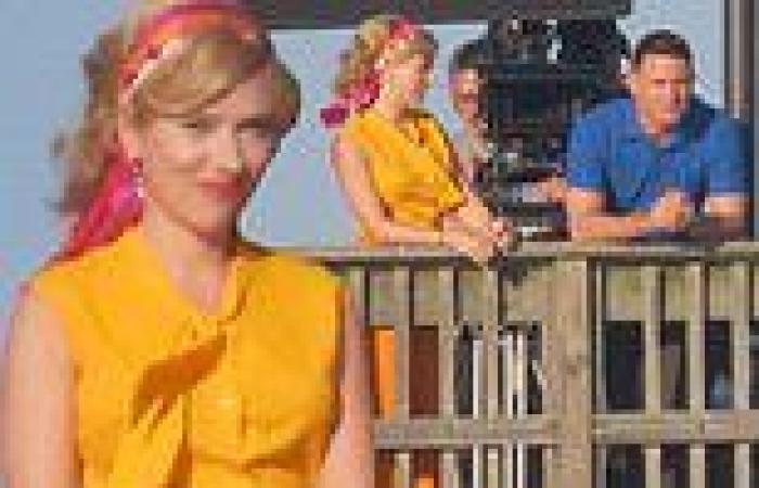Scarlett Johansson transforms into a 60s siren with Channing Tatum as they film ... trends now