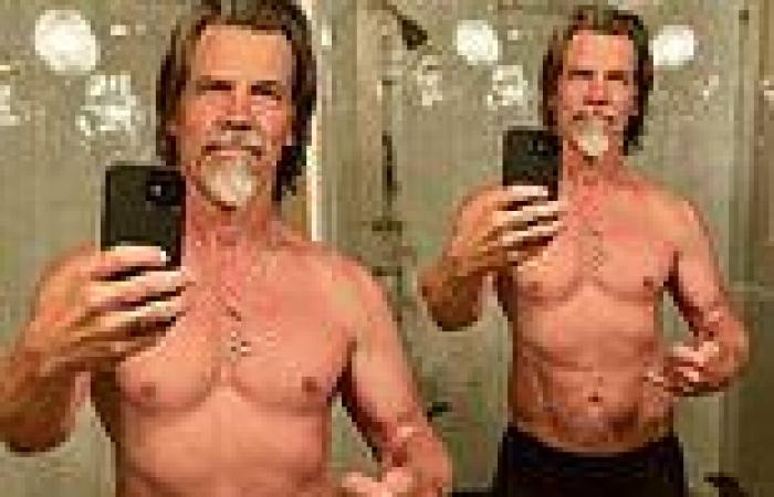 Josh Brolin, 54, shares a shirtless mirror selfie showing off his toned physique trends now