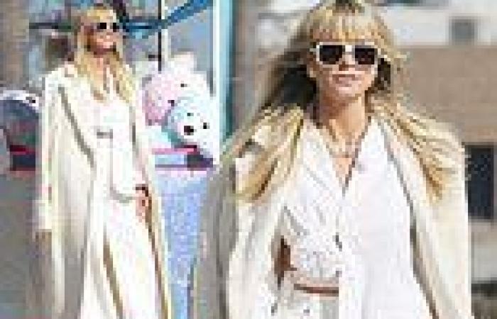 Heidi Klum dazzles in white on the set of Germany's Next Top Model at the beach ... trends now