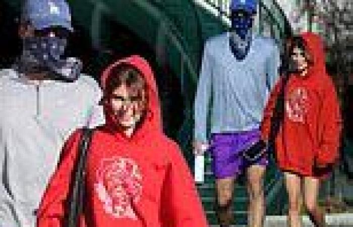 Olivia Jade surfaces with beau Jacob Elordi who covers face with bandanna trends now