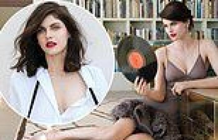 Alexandra Daddario puts on a sexy display in a partially unbuttoned blouse for ... trends now