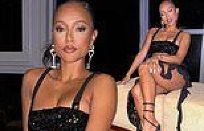 Karrueche Tran shows off her toned legs in a racy LBD as she sits pretty in new ... trends now