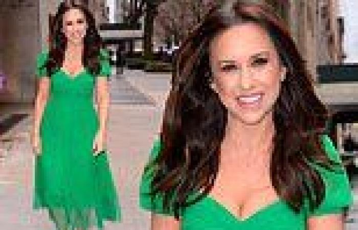 Lacey Chabert arrives at the Tamron Hall Show in green gown trends now