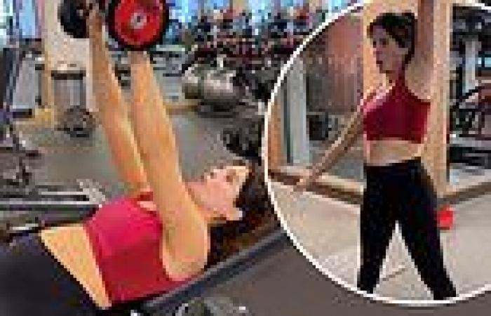 Binky Felstead enjoys a pregnancy workout as she displays her growing bump    trends now
