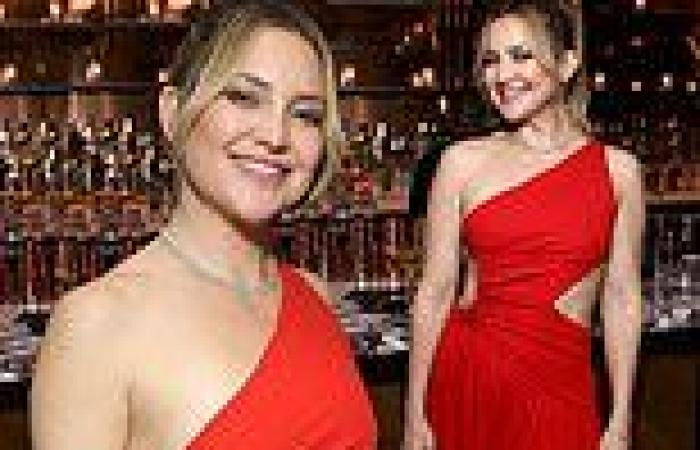 Kate Hudson flaunts taut tummy in red cut-out dress at Netflix's nominees ... trends now