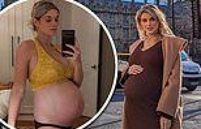 Ashley James displays her growing baby bump in lingerie as she prepares to ... trends now