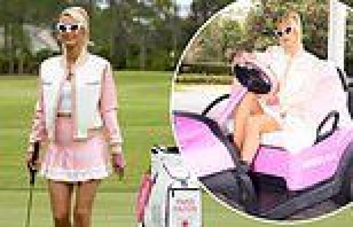 Paris Hilton shows off her toned legs in pink miniskirt at the Tournament of ... trends now