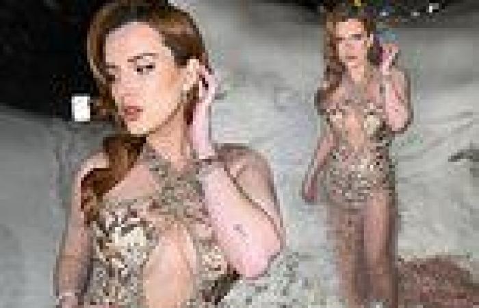 Bella Thorne wows in a busty dazzling gown as she poses in the snow ahead of ... trends now