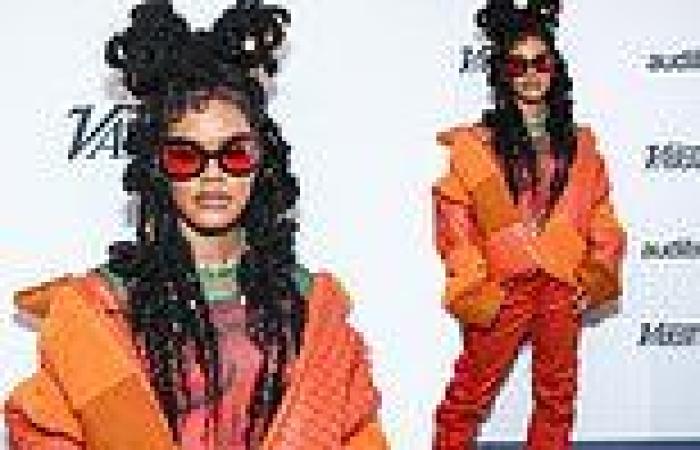 Teyana Taylor wears a bright orange outfit at the Variety Sundance Studio in ... trends now