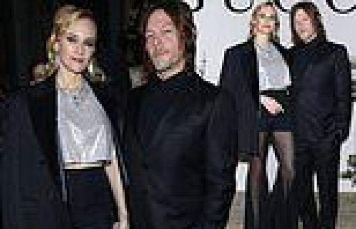 Diane Kruger stuns in silver crop top and black skirt trends now