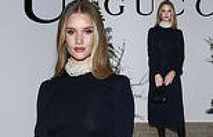 Rosie Huntington-Whiteley looks effortlessly gorgeous in a blue dress   trends now