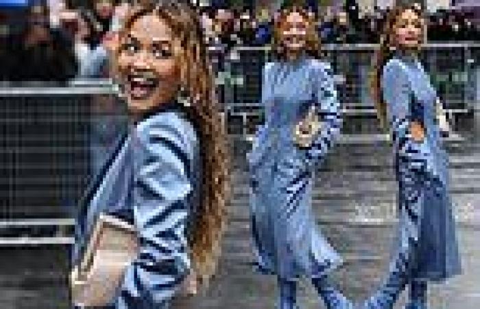 Rita Ora shows off her impeccable style in an eye-catching blue ensemble at PFW trends now
