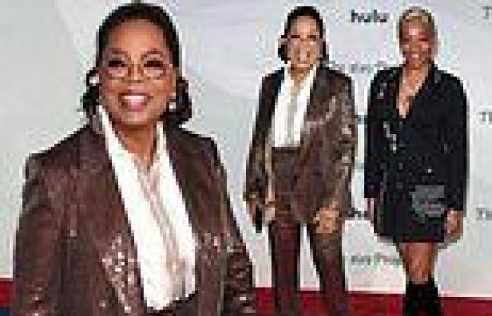 Oprah Winfrey and Tiffany Haddish at premiere of The 1619 Project in LA ... as ... trends now