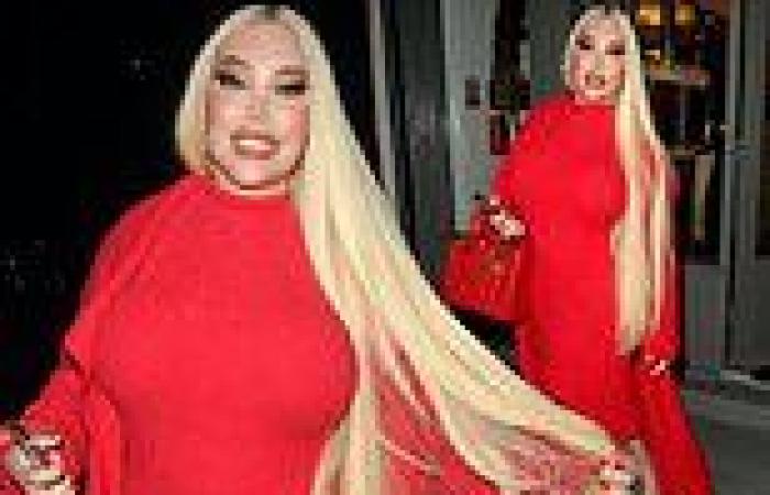 Jessica Alves turns heads in figure-hugging red dress after salon visit trends now