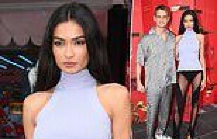 Model Kelly Gale dons sheer trousers while attending Australian Open trends now