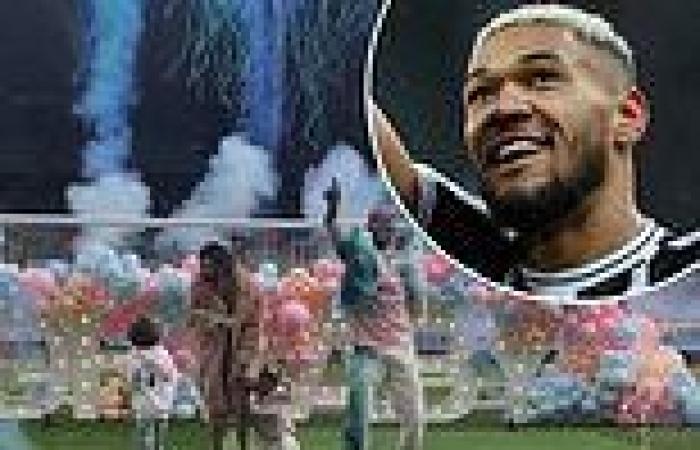 sport news Newcastle midfielder Joelinton holds his gender reveal on the pitch at St ... trends now