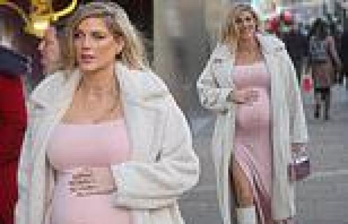 Pregnant Ashley James stuns as she shows off her baby bump in a pink dress at ... trends now