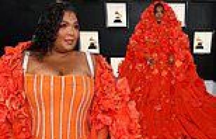 2023 Grammy Awards: Lizzo makes a bold statement in an orange gown with ... trends now