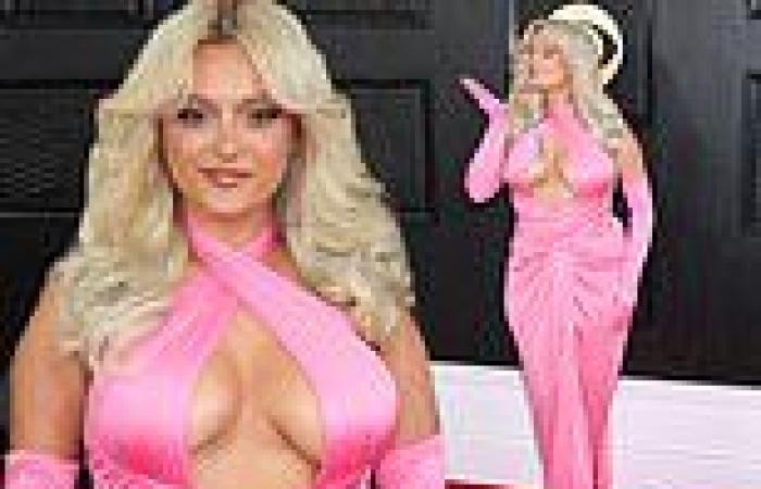 Bebe Rexha puts on busty display at the Grammys wearing tiny pink gown and ... trends now