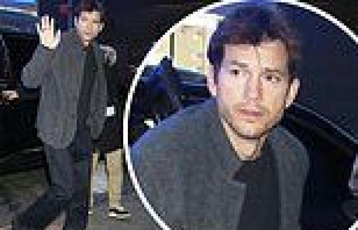 Ashton Kutcher braves the cold in style as he promotes Your Place Or Mine at ... trends now