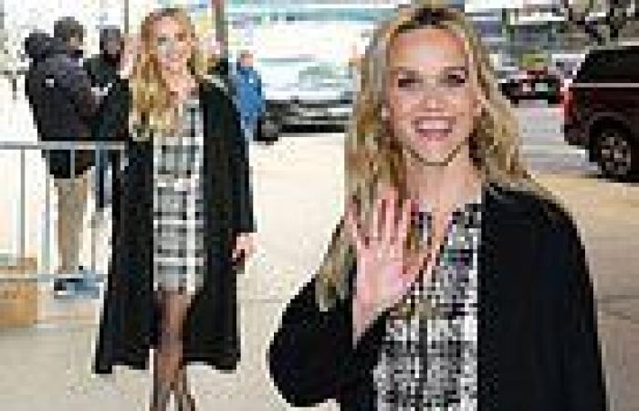 Reese Witherspoon steps out in pretty plaid dress dress while promoting Your ... trends now