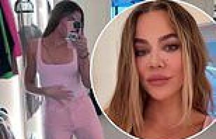 Khloe Kardashian shows off ample cleavage in a plunging pink bodysuit after ... trends now