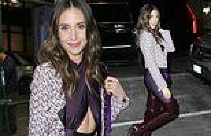 Alison Brie sizzles in skintight deep purple jumpsuit for WWHL appearance trends now