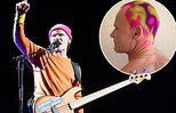 RHCP bassist Flea rocks psychedelic new hairstyle for Melbourne concert trends now