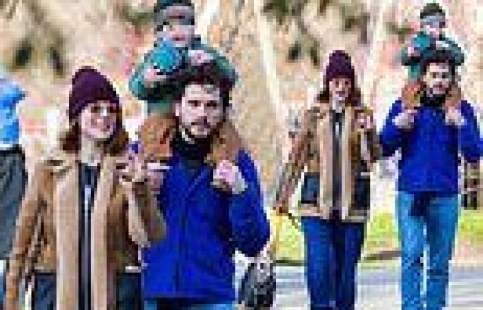 Pregnant Rose Leslie looks chic in a beige suede jacket during outing with ... trends now