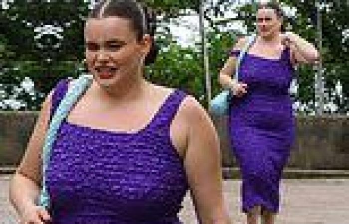 Euphoria's Barbie Ferreira shows off famous curves in a purple dress during a ... trends now