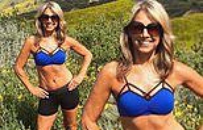 Denise Austin, 66, flashes her abs in a bikini top as she reveals 'core ... trends now