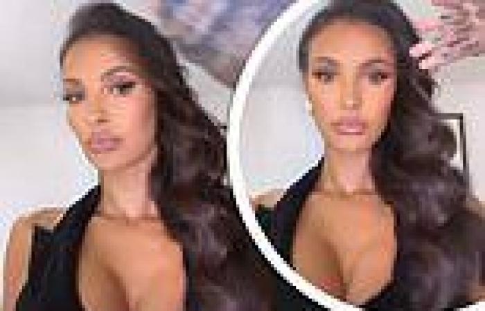 Love Island host Maya Jama shows off her ample cleavage in a plunging dress trends now