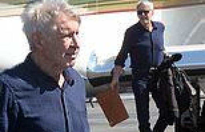 Harrison Ford looks handsome in a fitted shirt as he unloads his private Jet in ... trends now