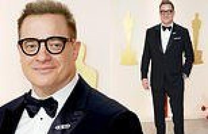 Brendan Fraser at 2023 Oscars dapper in black tuxedo as he's nominated for Best ... trends now