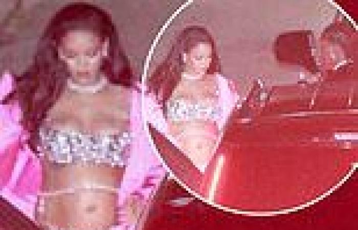Rihanna showcases her blossoming bump as she and beau A$AP Rocky attend ... trends now