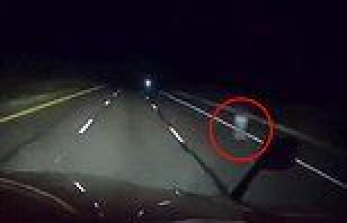 Creepy dashcam video from trucker shows ghost-like figure floating down middle ... trends now