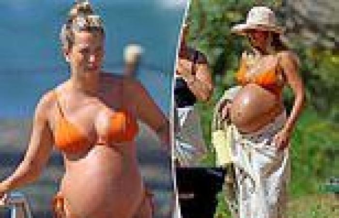 Renee Bargh shows off her huge baby bump in an orange bikini trends now