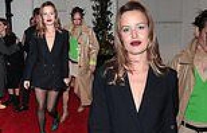 Georgia May Jagger cuts a glamorous figure in a black blazer dress as she ... trends now