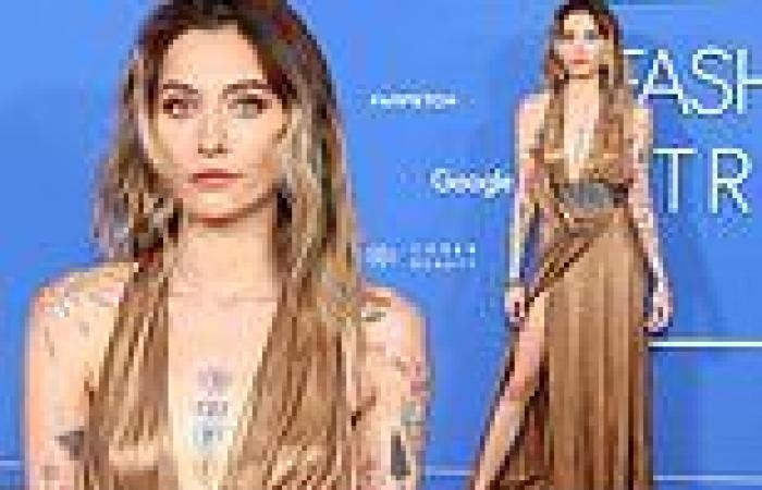 Paris Jackson sizzles in plunging gold dress as she attends the Fashion Trust ... trends now