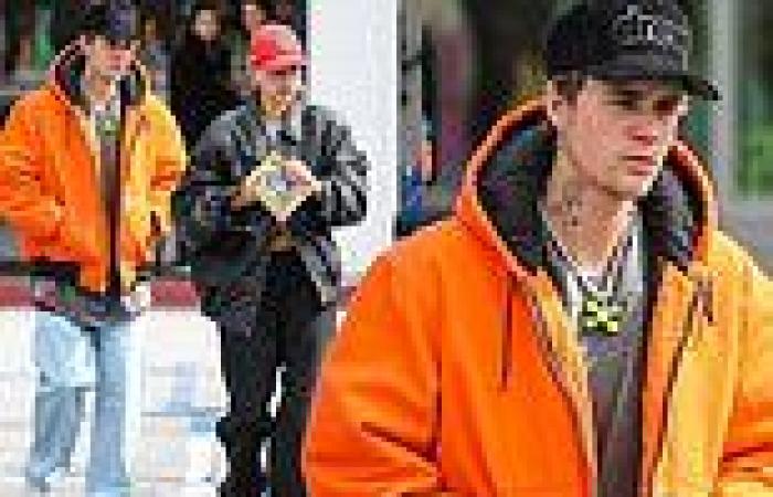 Justin and Hailey Bieber layer up in oversized jackets while leaving the ... trends now