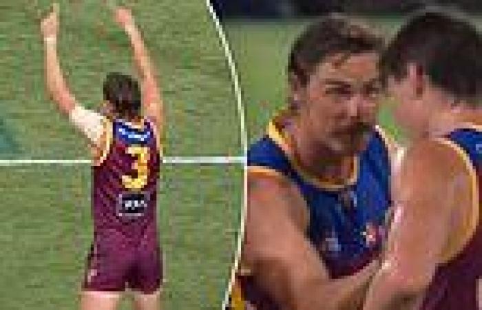 sport news Heated moment Brisbane Lions star Joe Daniher slams Eric Hipwood in the chest ... trends now