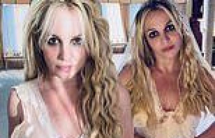 Britney Spears smolders for the camera in a sheer nightgown and lace veil for ... trends now