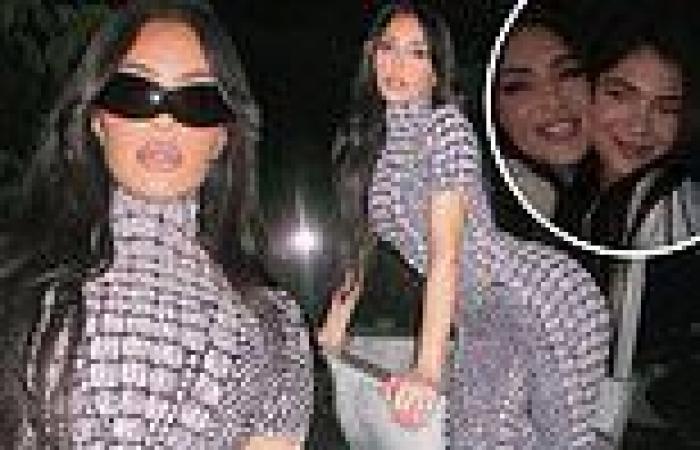 Kim Kardashian showcases curvaceous figure in crocodile catsuit for a date ... trends now