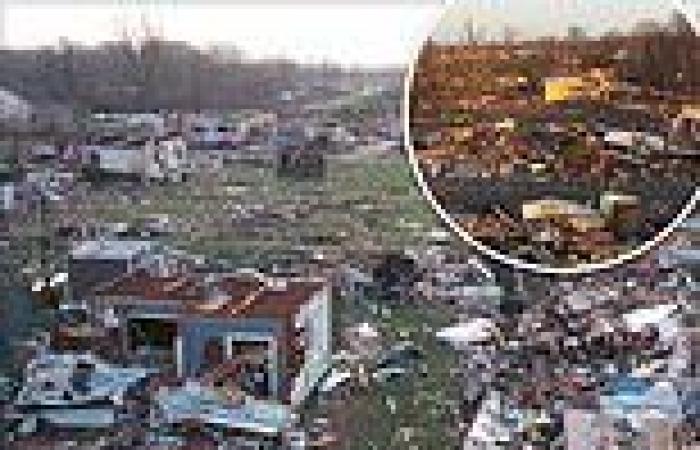 Drone footage shows tornado devastation after 65 deadly twisters tore across ... trends now