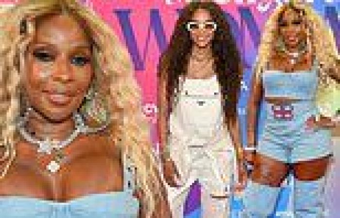 Ciara and Mary J. Blige look stunning in denim ensembles at Strength of a Woman ... trends now