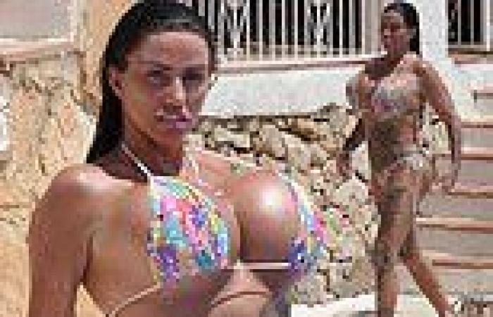 Katie Price showcases her VERY ample assets in a TINY Care Bear bikini during ... trends now