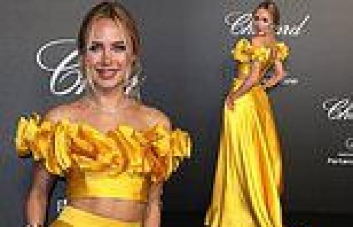 Kimberley Garner looks stunning in a glamorous yellow co-ord as she attends ... trends now