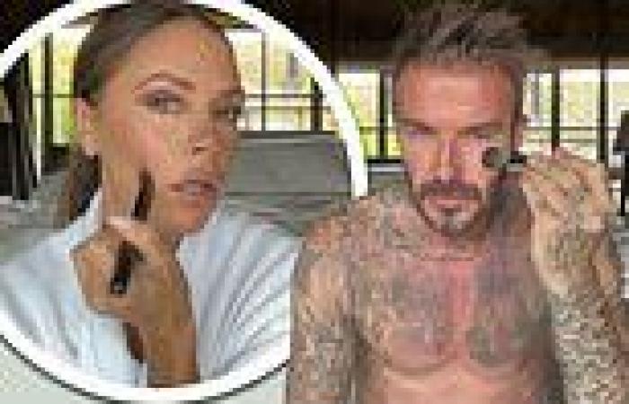 Shirtless David Beckham pokes fun at wife Victoria as he reveals his makeup ... trends now