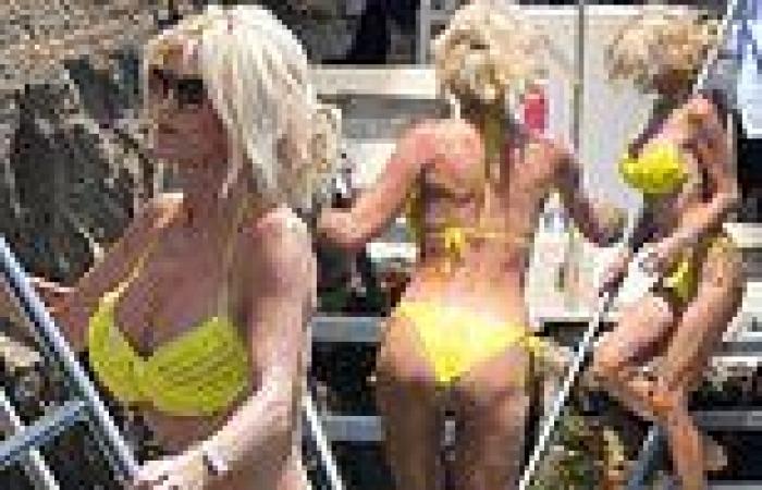 Victoria Silvstedt shows off her tanned and toned physique in a frilly yellow ... trends now